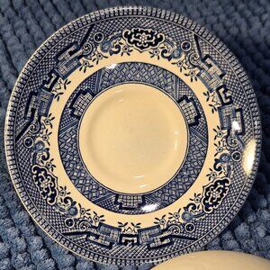 Churchill England Blue Willow Georgian saucer, 5.5in